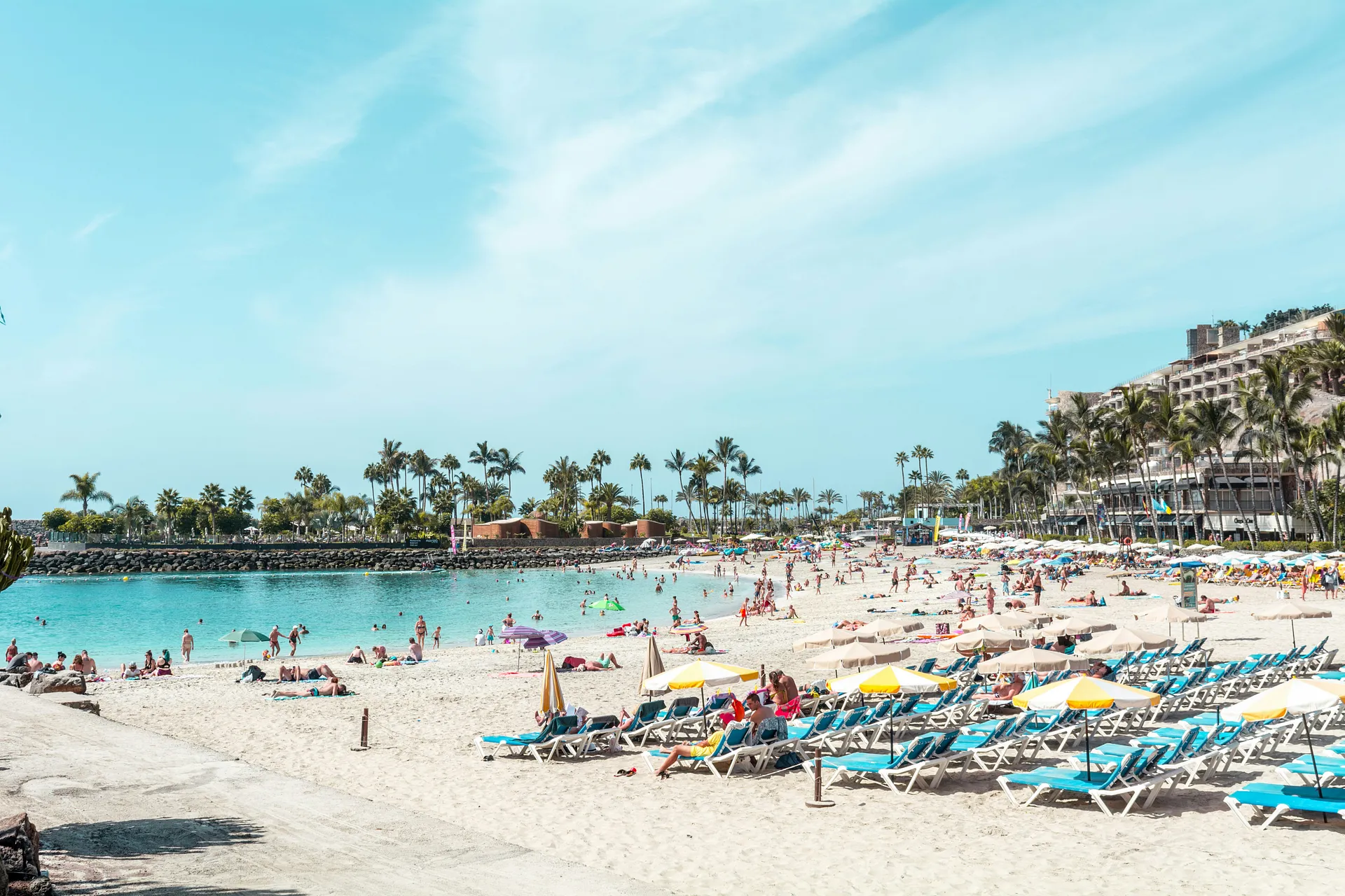 People on a beach in the Canary Islands