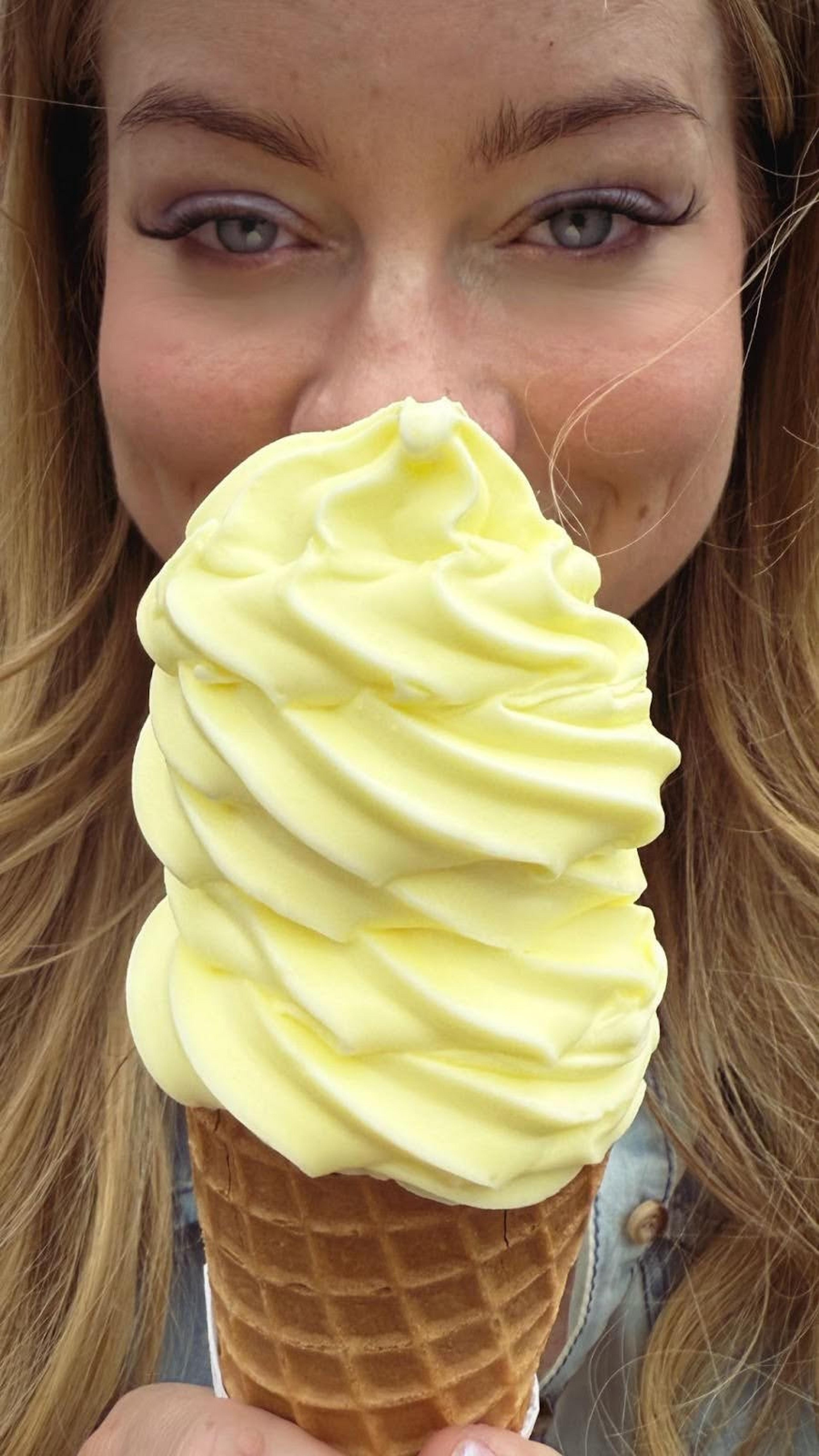 Kristi with pineapple dole whip ice cream 