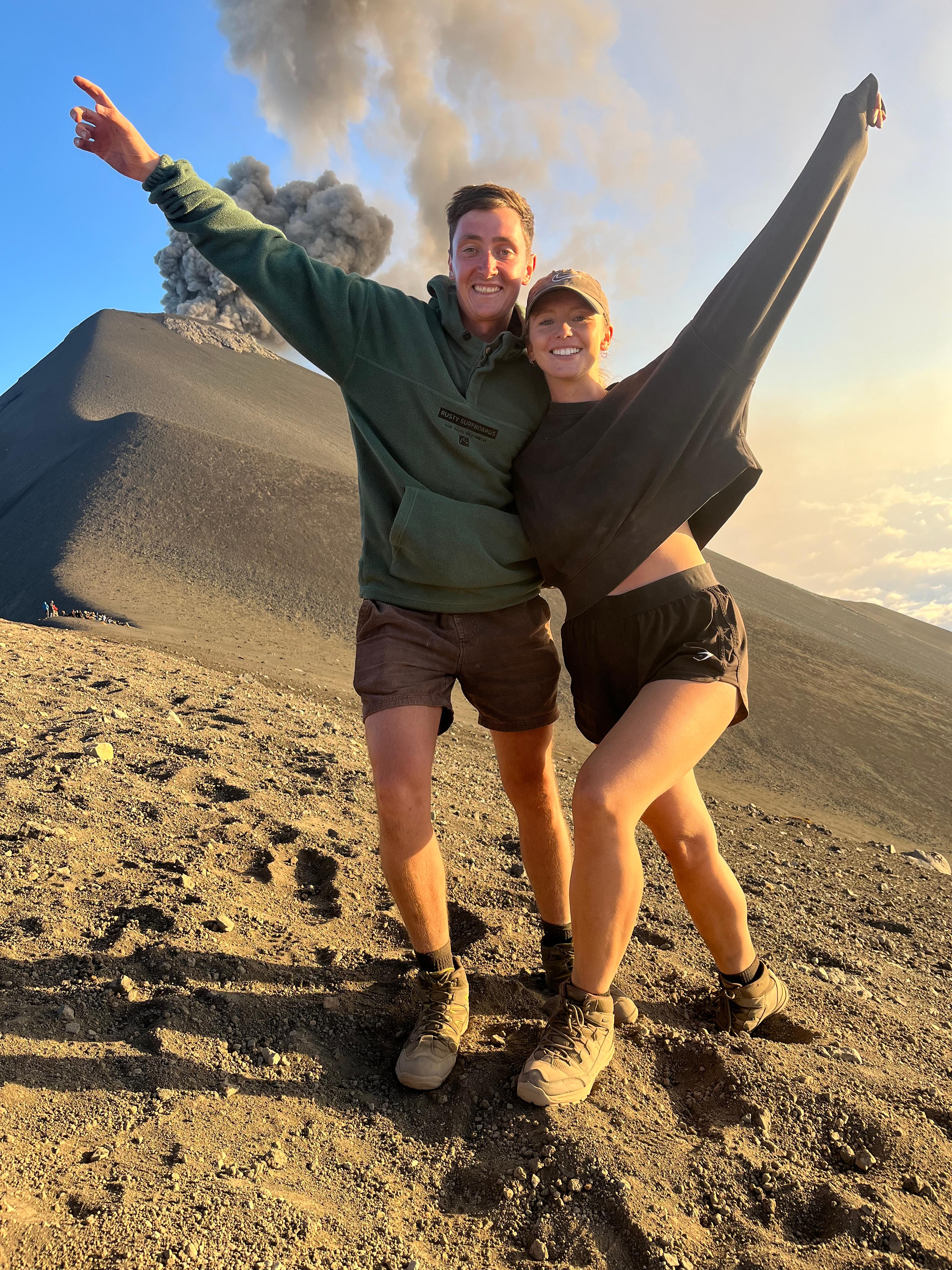 We spent the night watching a volcano erupt
