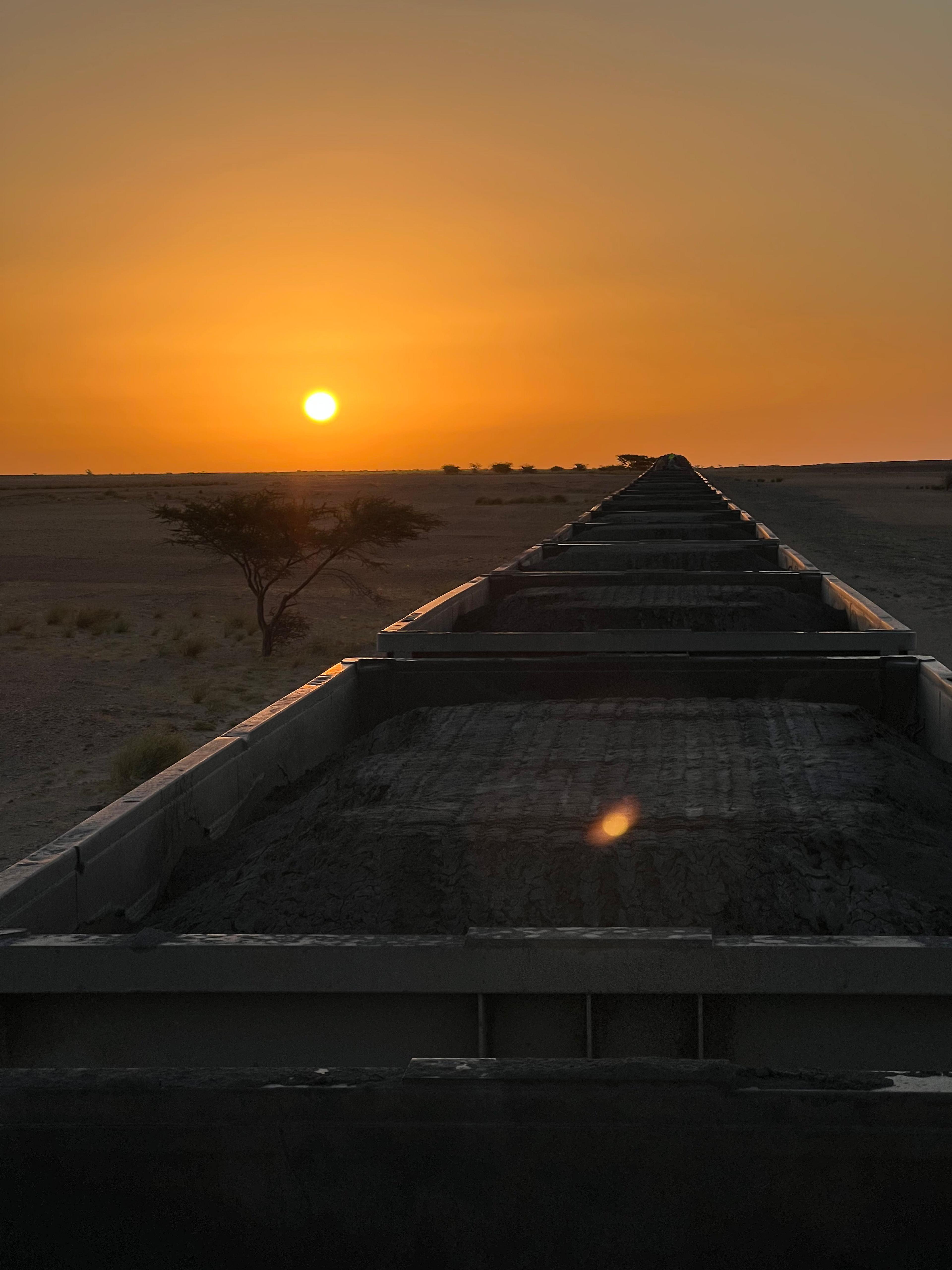 Sunset scenes on the iron ore train