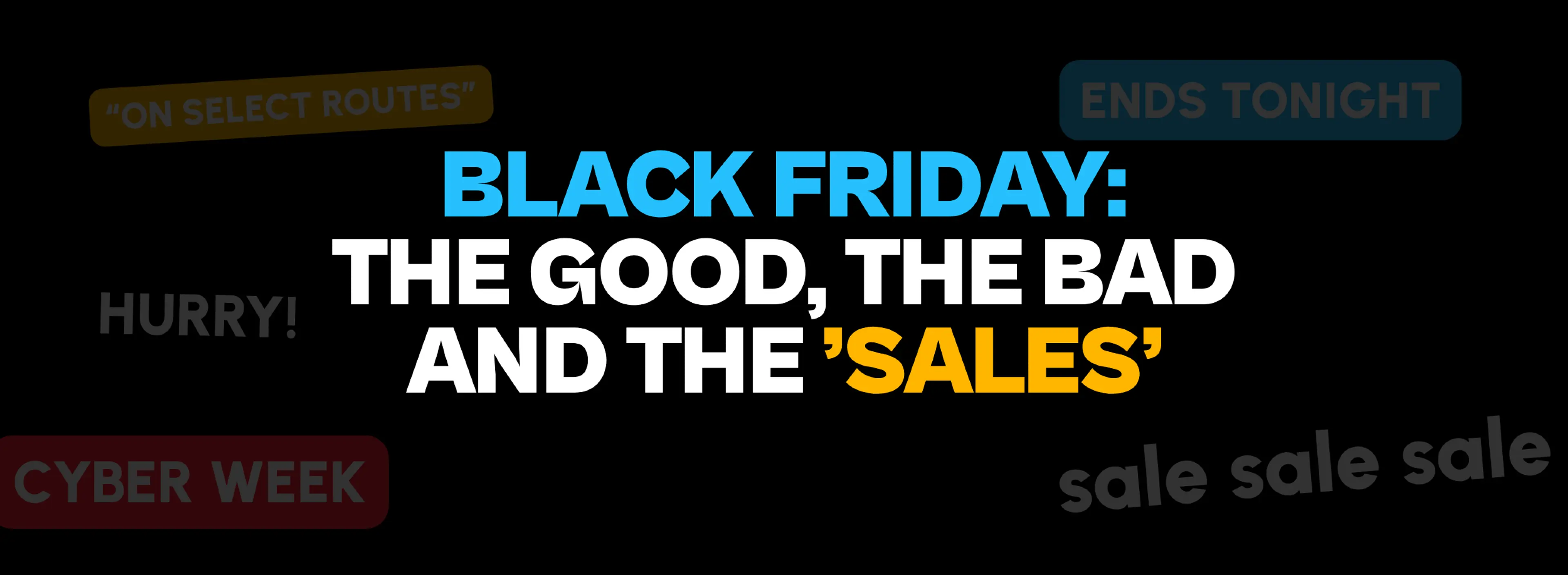 A promotional graphic for Black Friday highlights various sales and deals.