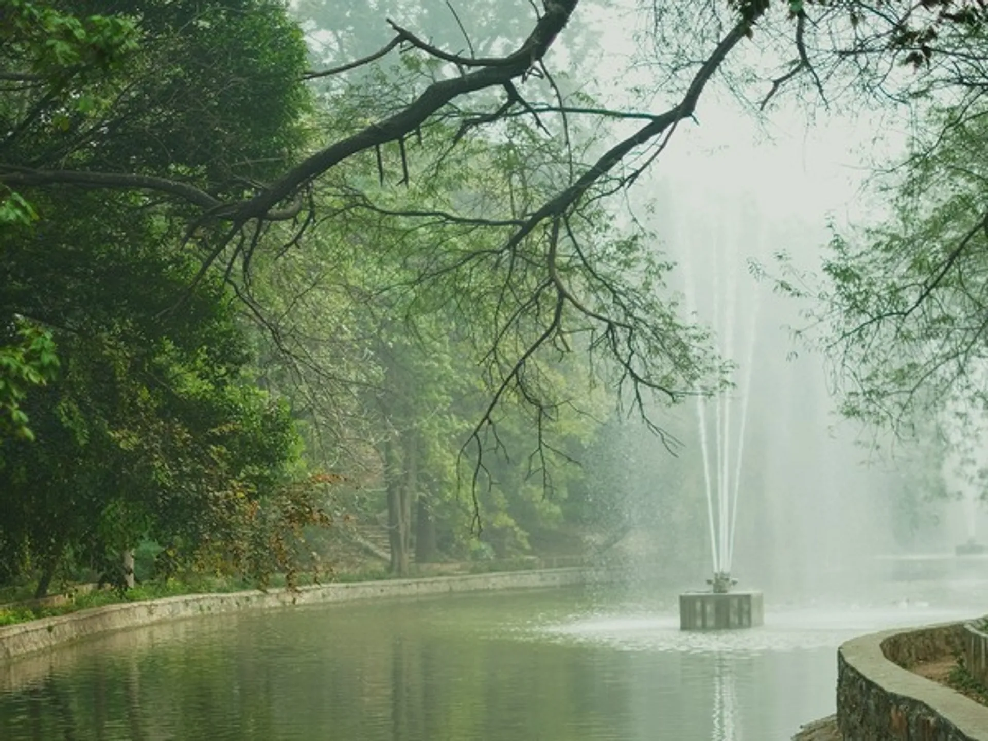 Lodhi Gardens with fountain