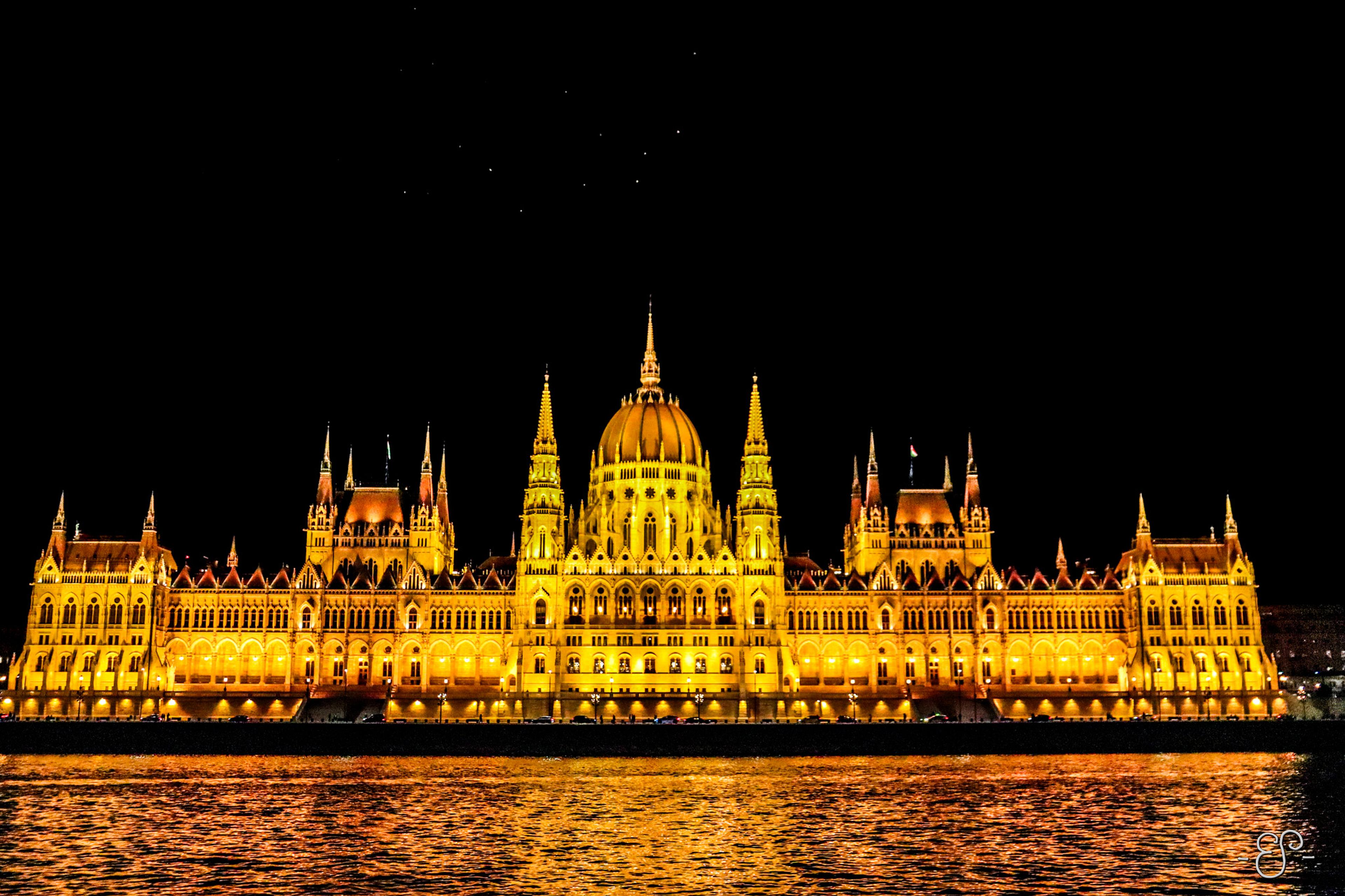 Nighttime river cruising in Budapest
