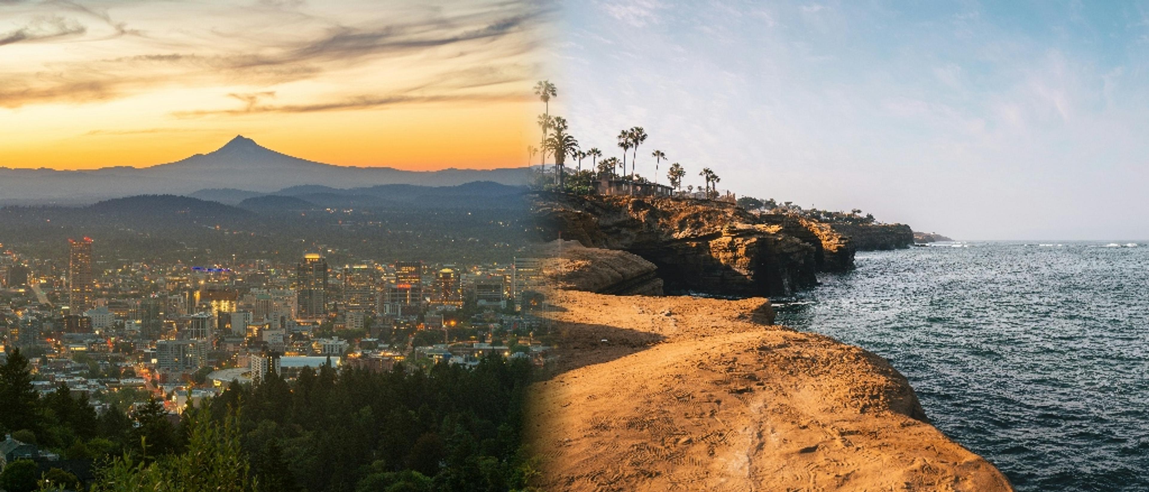 San Diego to Portland  and vice versa at $155 RT