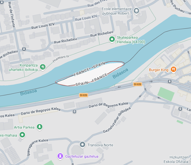 Pheasant Island, a unique territory with shared sovereignty between France and Spain, is situated in the Bidasoa River.
