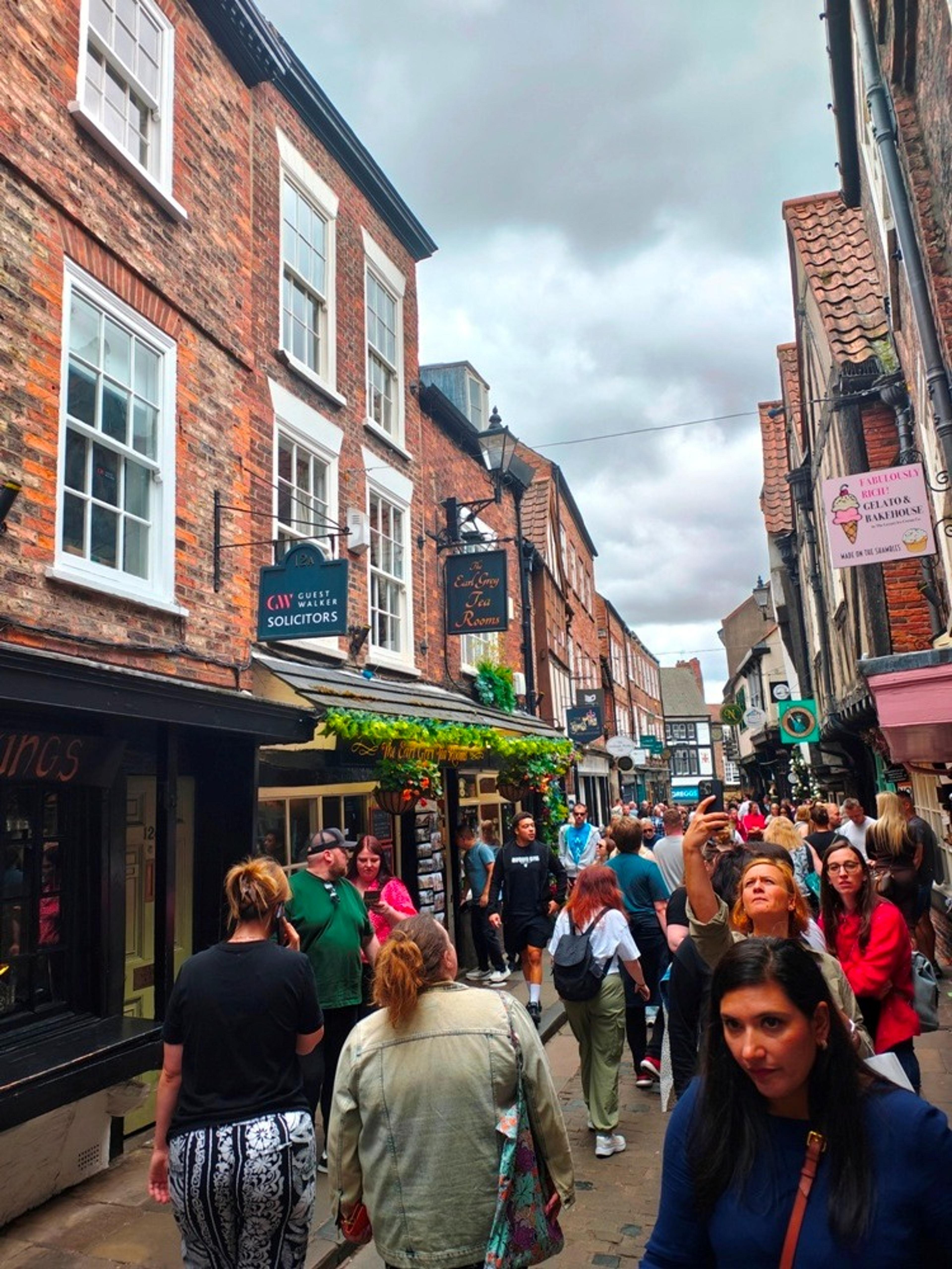 Katy's busy summer view along The Shambles