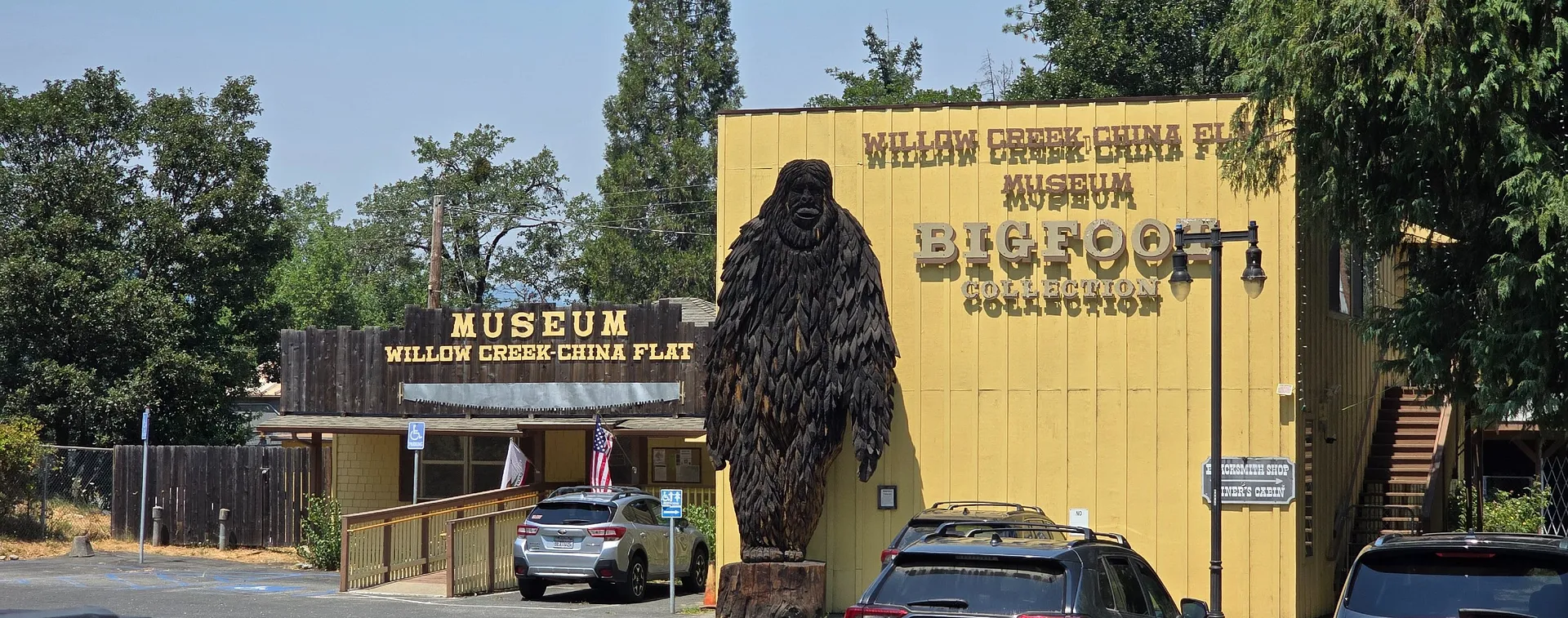A view of the Bigfoot Collection at the Willow Creek-China Flat Museum, located in Willow Creek, California.