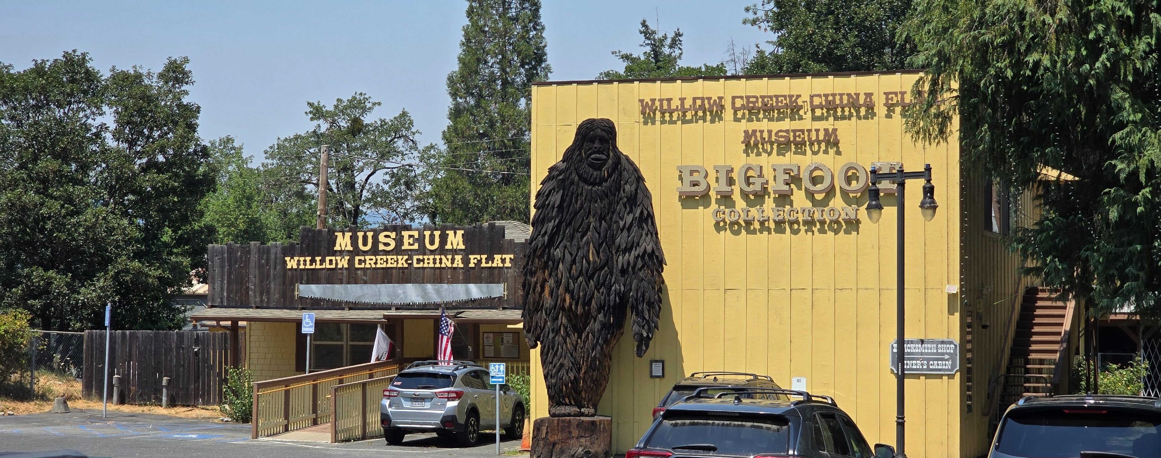 A view of the Bigfoot Collection at the Willow Creek-China Flat Museum, located in Willow Creek, California.