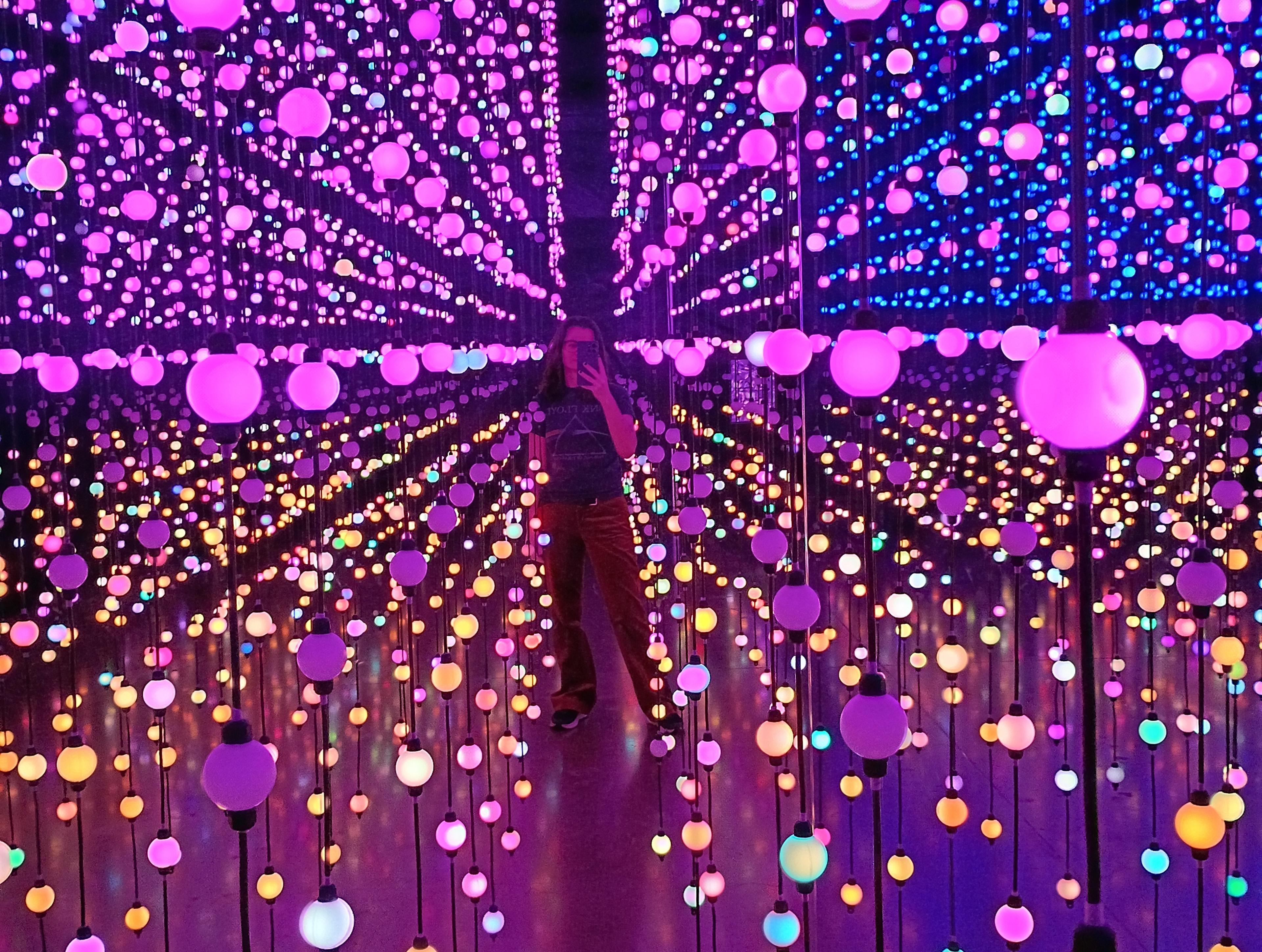 A mesmerizing display of colorful LED spheres creates an immersive experience 