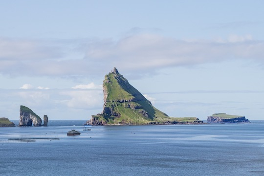 image of jagged rocky island in the Faroe Islands 