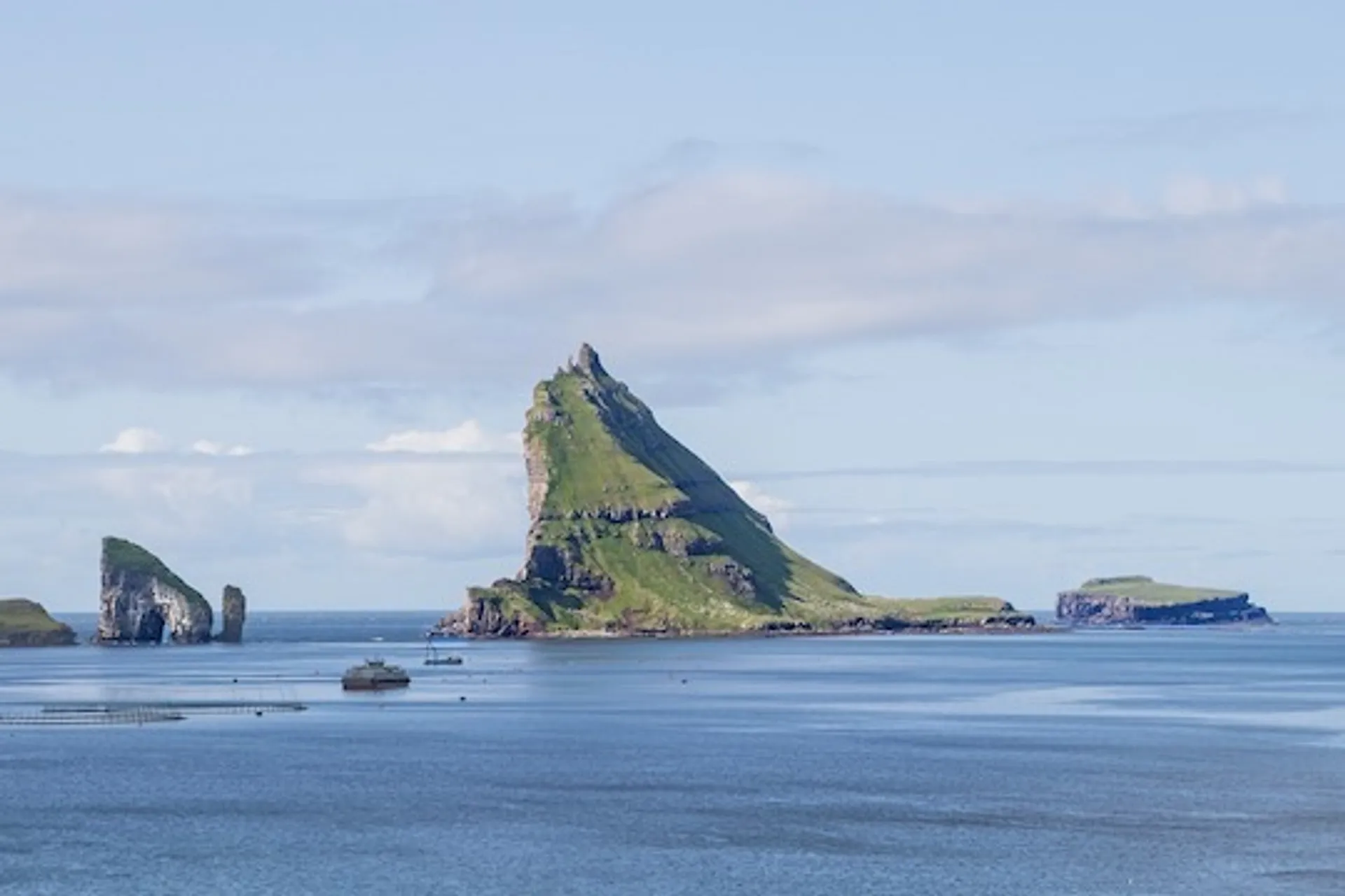 image of jagged rocky island in the Faroe Islands 